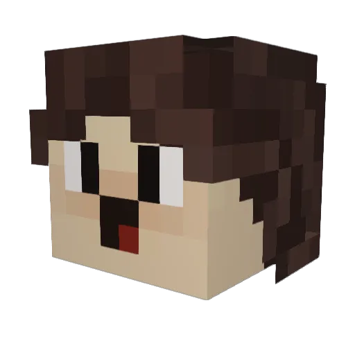 branscript Minecraft avatar head, 3D render