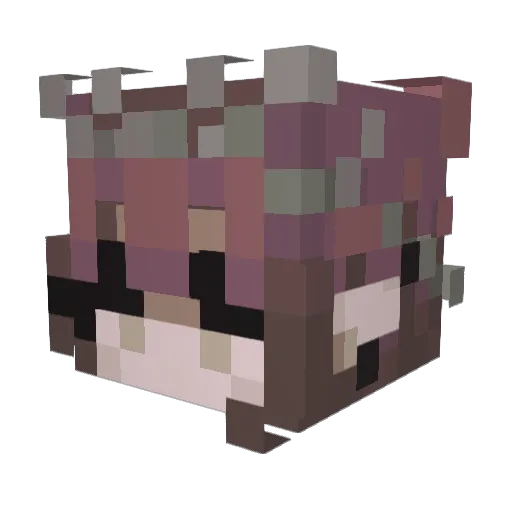 brattydeath Minecraft avatar head, 3D render