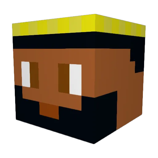 brazilac Minecraft avatar head, 3D render
