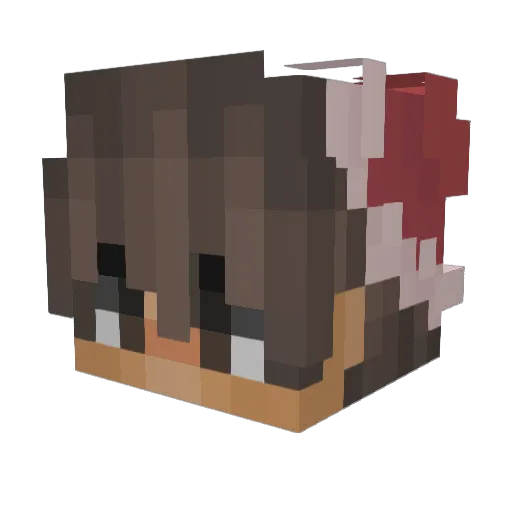 brazileca Minecraft avatar head, 3D render