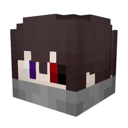 braziliancomando Minecraft avatar head, 3D render