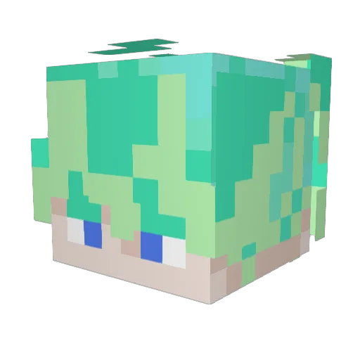 break_animation Minecraft avatar head, 3D render