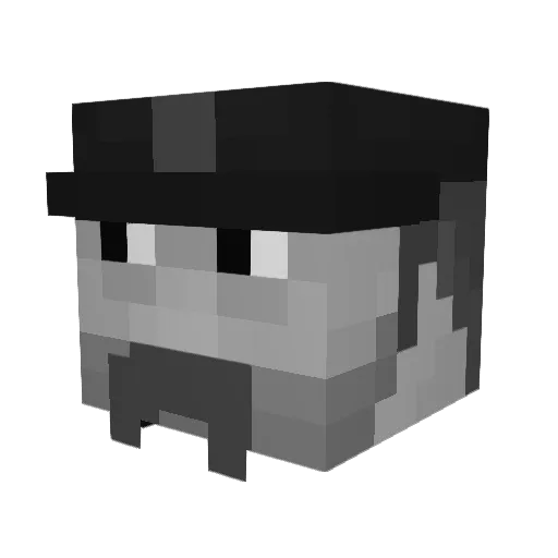 brebancraft Minecraft avatar head, 3D render