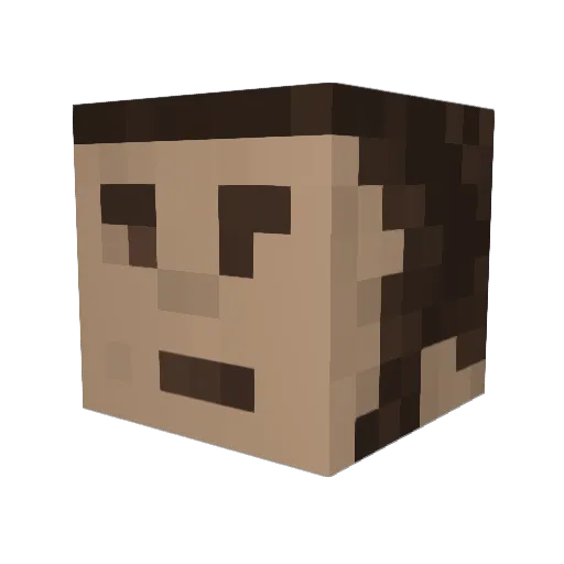 brentwomble Minecraft avatar head, 3D render