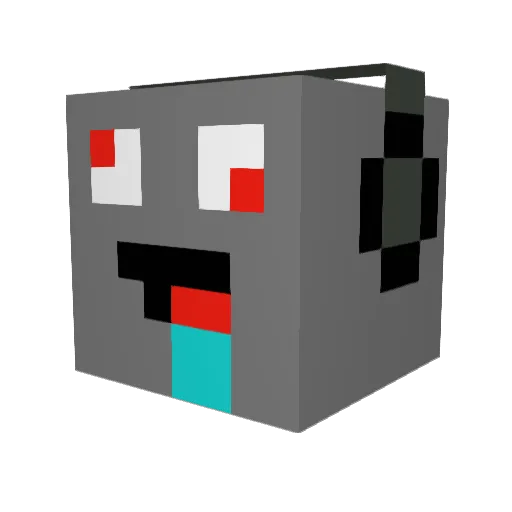 brickcraft3 Minecraft avatar head, 3D render