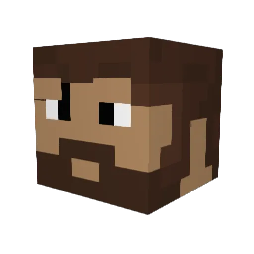 brickjohn Minecraft avatar head, 3D render