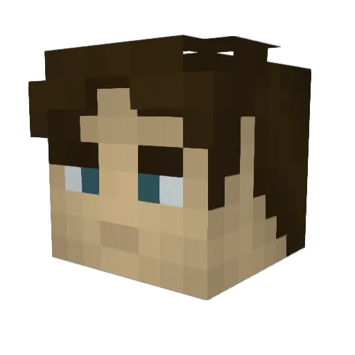 brigadesoft Minecraft avatar head, 3D render