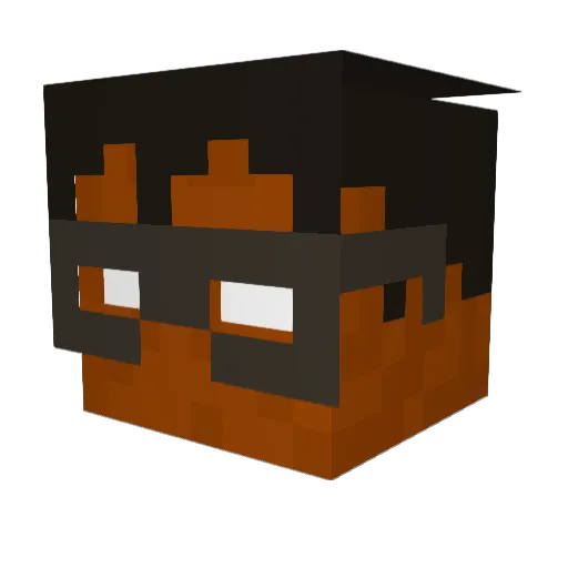brige Minecraft avatar head, 3D render