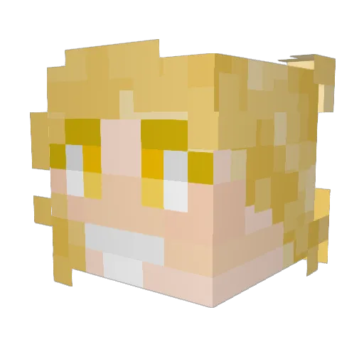 brightle Minecraft avatar head, 3D render
