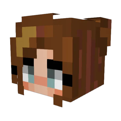 brinaxlili Minecraft avatar head, 3D render