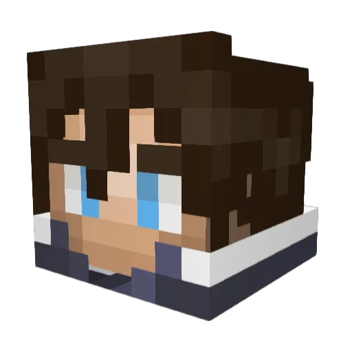 bringtheman Minecraft avatar head, 3D render