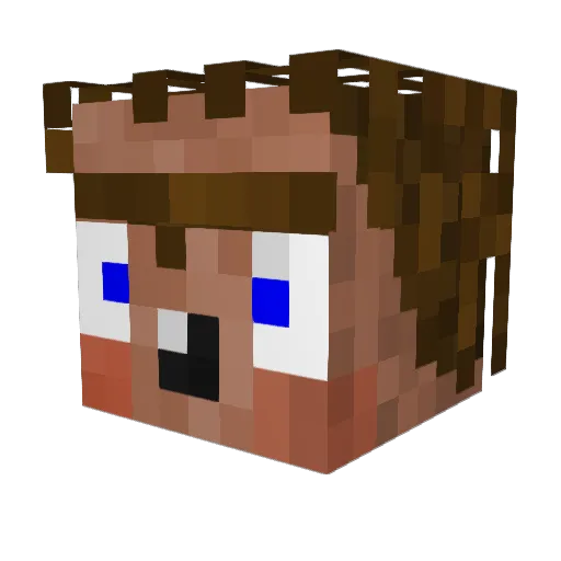 brokenshovel Minecraft avatar head, 3D render
