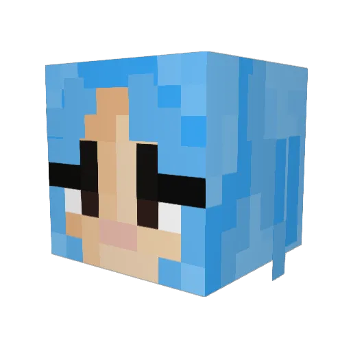 bromoeba Minecraft avatar head, 3D render