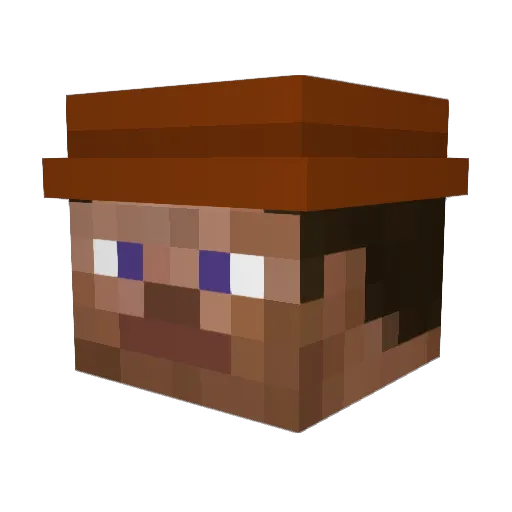 bronc Minecraft avatar head, 3D render
