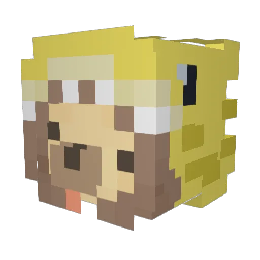 brosexual Minecraft avatar head, 3D render