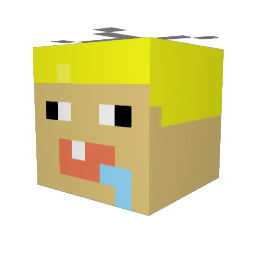 broya Minecraft avatar head, 3D render