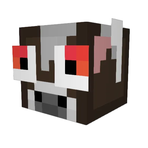 bru_hh Minecraft avatar head, 3D render