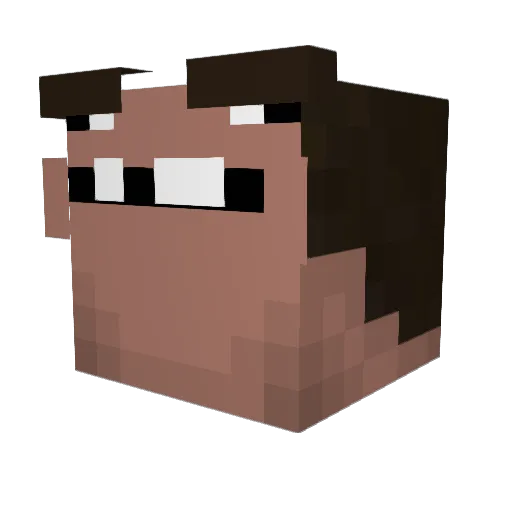bruhnancy Minecraft avatar head, 3D render