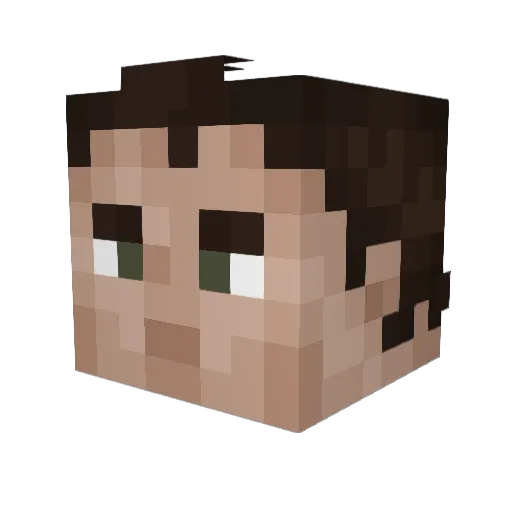 brunogaru Minecraft avatar head, 3D render