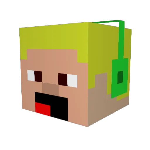 brunomos Minecraft avatar head, 3D render