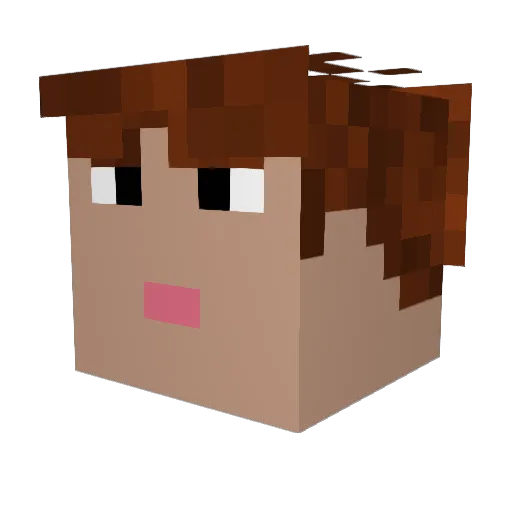 brunotitis Minecraft avatar head, 3D render