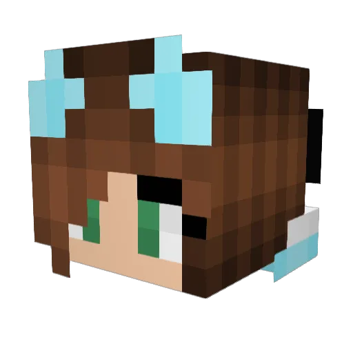bruuninha Minecraft avatar head, 3D render