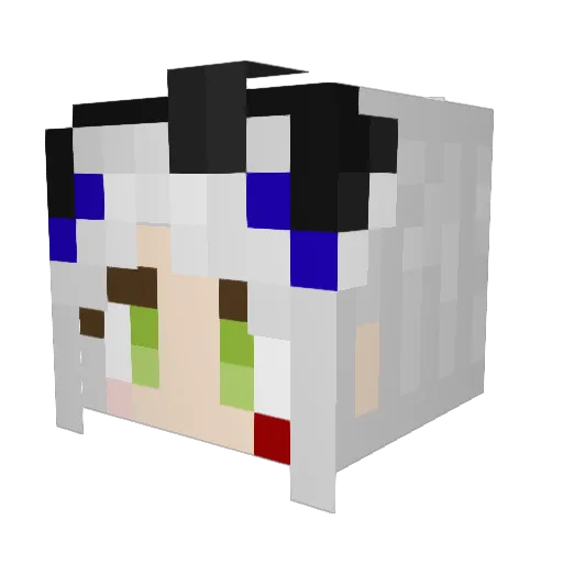 bt_key Minecraft avatar head, 3D render
