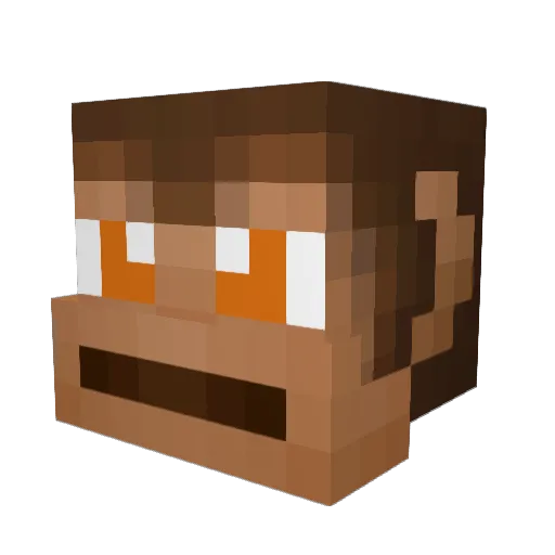 btwKP Minecraft avatar head, 3D render