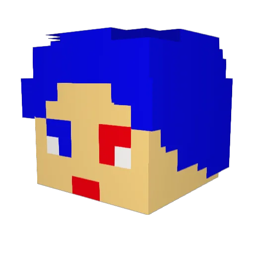 bu1206 Minecraft avatar head, 3D render
