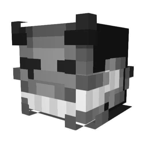 bua1 Minecraft avatar head, 3D render