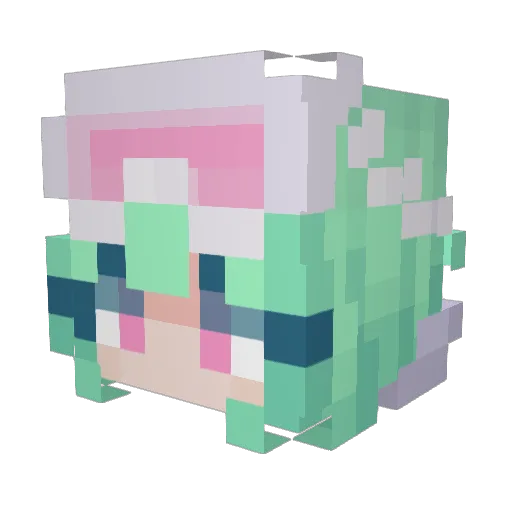 bubVT Minecraft avatar head, 3D render