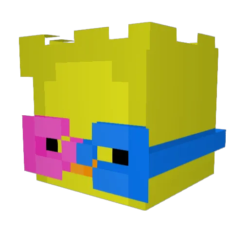 bubbachub1 Minecraft avatar head, 3D render