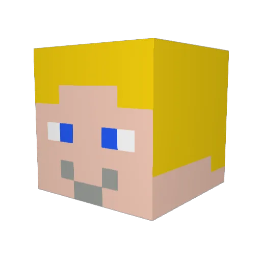 bubbaror Minecraft avatar head, 3D render