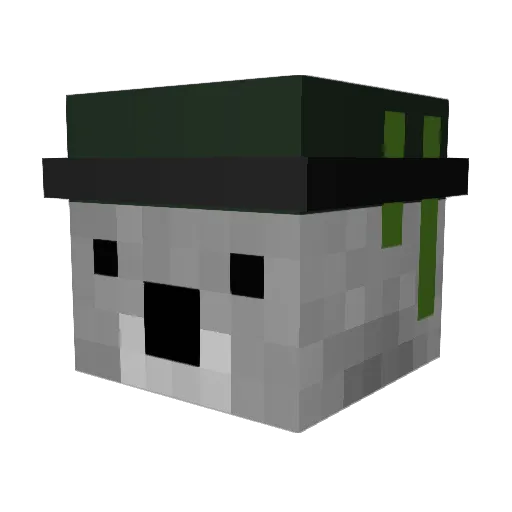 bubbleman Minecraft avatar head, 3D render
