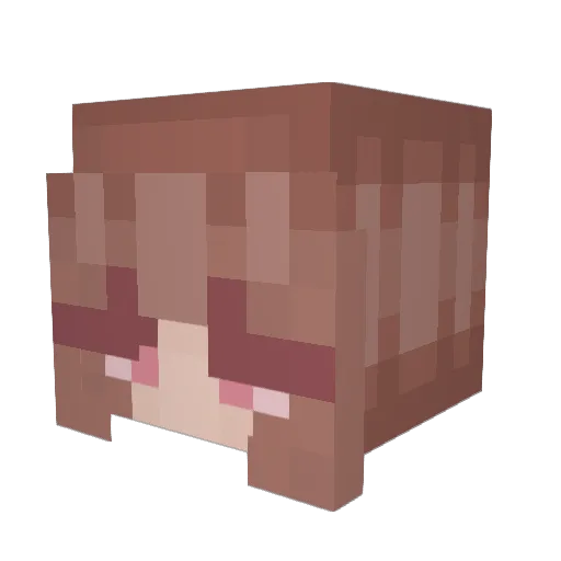 bubbly_brunette Minecraft avatar head, 3D render