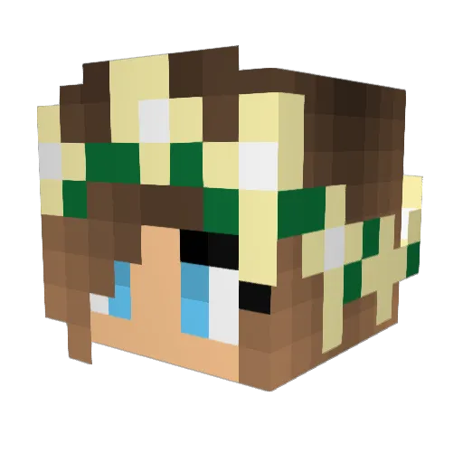 bubbypiglet Minecraft avatar head, 3D render