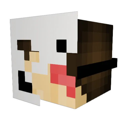 bubdel Minecraft avatar head, 3D render