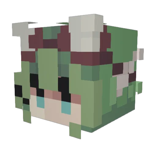 bucebuce Minecraft avatar head, 3D render