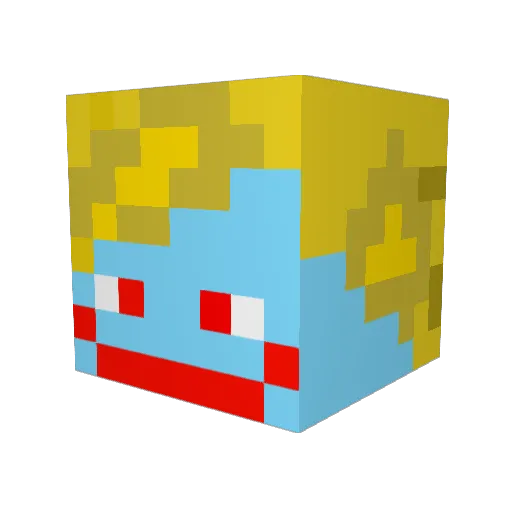 bucket360 Minecraft avatar head, 3D render