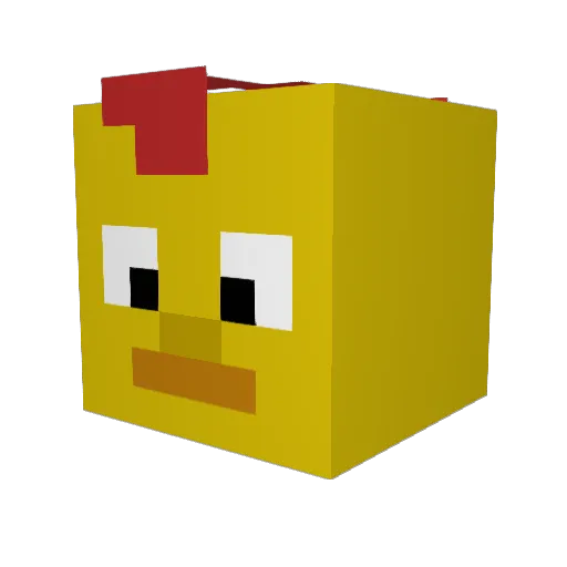 budaqOP Minecraft avatar head, 3D render
