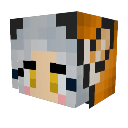 budderfox Minecraft avatar head, 3D render