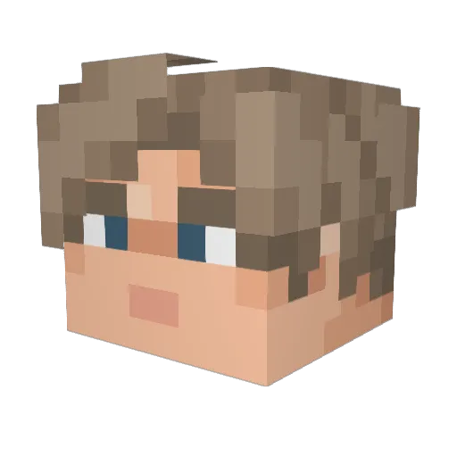 buddybck Minecraft avatar head, 3D render