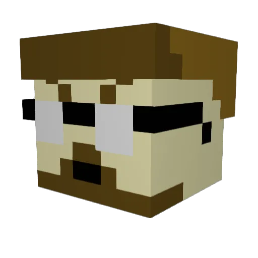 bude4ever Minecraft avatar head, 3D render