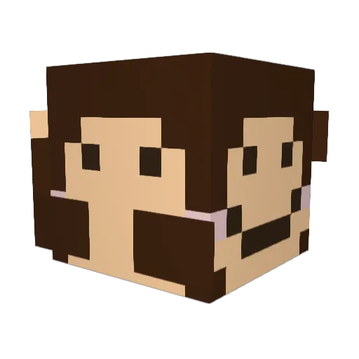buff_monke Minecraft avatar head, 3D render