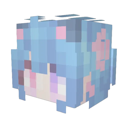 bugebai Minecraft avatar head, 3D render