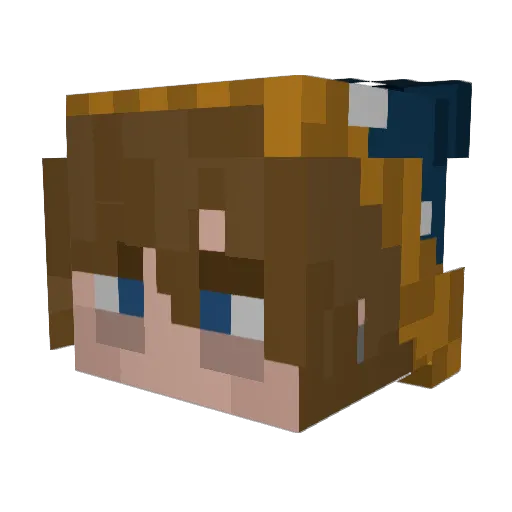 buggled Minecraft avatar head, 3D render