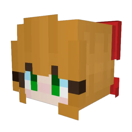 buiilm Minecraft avatar head, 3D render