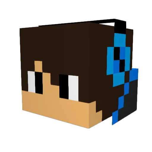 build_august Minecraft avatar head, 3D render