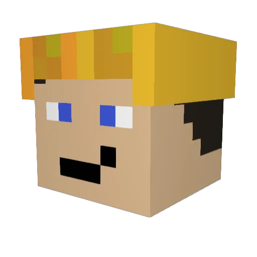 builderifics Minecraft avatar head, 3D render
