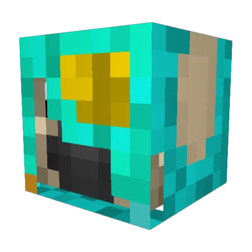 bulldogO Minecraft avatar head, 3D render